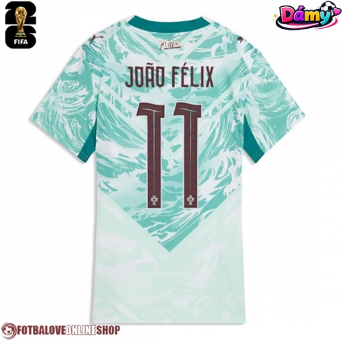 Portugalsko Joao Felix #11 Venkovní Dres pro Dámy MS 2026 Krátkým Rukávem