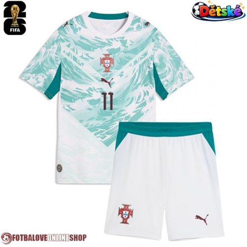 Portugalsko Joao Felix #11 Venkovní dres komplet pro Děti MS 2026 Krátkým Rukávem (+ Krátké kalhoty)