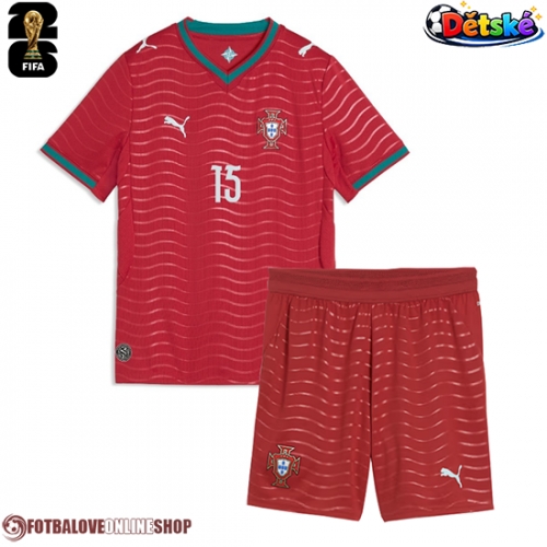 Portugalsko Joao Neves #15 Domácí dres komplet pro Děti MS 2026 Krátkým Rukávem (+ Krátké kalhoty)