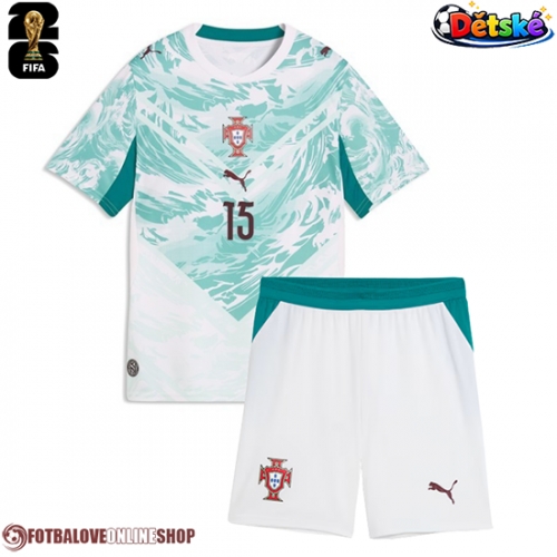 Portugalsko Joao Neves #15 Venkovní dres komplet pro Děti MS 2026 Krátkým Rukávem (+ Krátké kalhoty)
