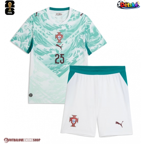 Portugalsko Nuno Mendes #25 Venkovní dres komplet pro Děti MS 2026 Krátkým Rukávem (+ Krátké kalhoty)