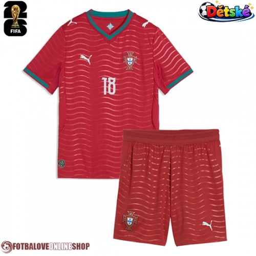 Portugalsko Pedro Neto #18 Domácí dres komplet pro Děti MS 2026 Krátkým Rukávem (+ Krátké kalhoty)