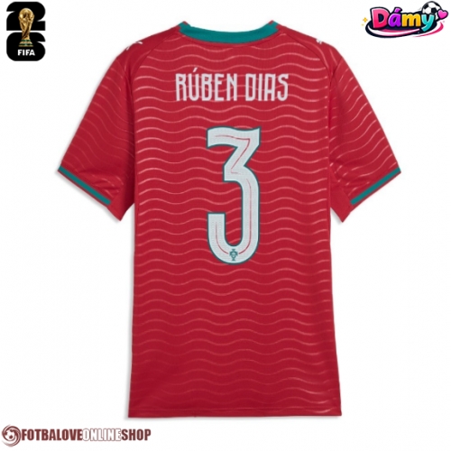 Portugalsko Ruben Dias #3 Domácí Dres pro Dámy MS 2026 Krátkým Rukávem