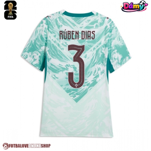 Portugalsko Ruben Dias #3 Venkovní Dres pro Dámy MS 2026 Krátkým Rukávem