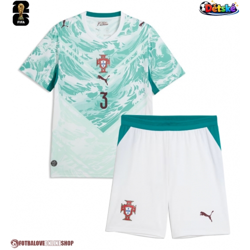 Portugalsko Ruben Dias #3 Venkovní dres komplet pro Děti MS 2026 Krátkým Rukávem (+ Krátké kalhoty)