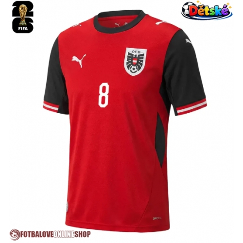 Rakousko David Alaba #8 Domácí dres komplet pro Děti MS 2026 Krátkým Rukávem (+ Krátké kalhoty)