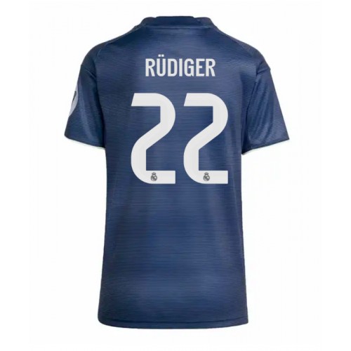 Real Madrid Antonio Rudiger #22 Venkovní Dres pro Dámy 2025-26 Krátkým Rukávem Real Madrid Antonio Rudiger #22 Venkovní Dres pro Dámy 2025-26 Krátkým Rukávem