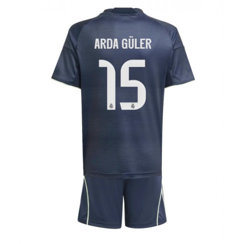 Real Madrid Arda Guler #15 Venkovní dres komplet pro Děti 2025-26 Krátkým Rukávem (+ Krátké kalhoty) Real Madrid Arda Guler #15 Venkovní dres komplet pro Děti 2025-26 Krátkým Rukávem (+ Krátké kalhoty)