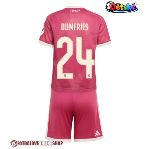 Real Madrid Denzel Dumfries #24 Alternativní dres komplet pro Děti 2026-27 Krátkým Rukávem (+ Krátké kalhoty)