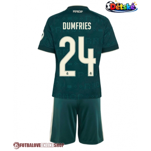 Real Madrid Denzel Dumfries #24 Venkovní dres komplet pro Děti 2026-27 Krátkým Rukávem (+ Krátké kalhoty)