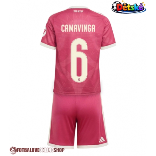 Real Madrid Eduardo Camavinga #6 Alternativní dres komplet pro Děti 2026-27 Krátkým Rukávem (+ Krátké kalhoty)