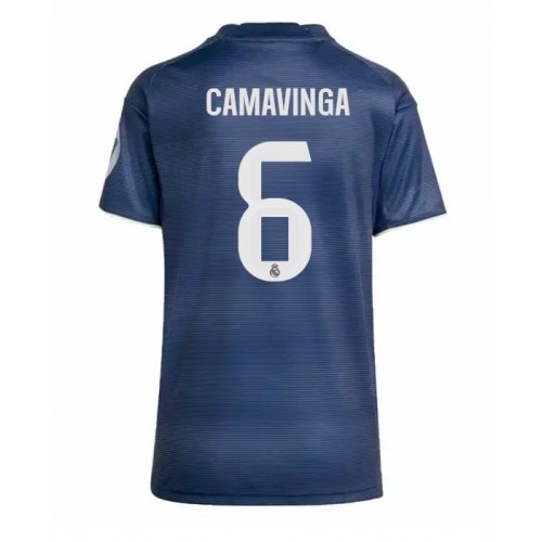 Real Madrid Eduardo Camavinga #6 Venkovní Dres pro Dámy 2025-26 Krátkým Rukávem Real Madrid Eduardo Camavinga #6 Venkovní Dres pro Dámy 2025-26 Krátkým Rukávem