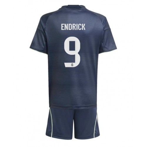 Real Madrid Endrick #9 Venkovní dres komplet pro Děti 2025-26 Krátkým Rukávem (+ Krátké kalhoty)