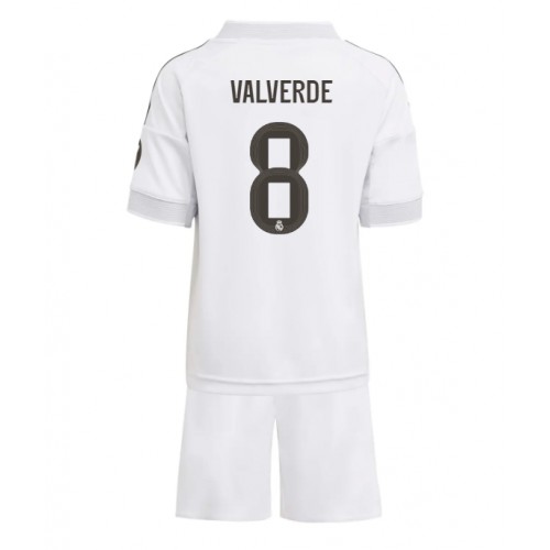 Real Madrid Federico Valverde #8 Domácí dres komplet pro Děti 2025-26 Krátkým Rukávem (+ Krátké kalhoty)
