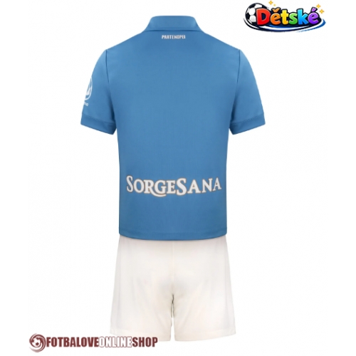 SSC Napoli Domácí dres komplet pro Děti 2026-27 Krátkým Rukávem (+ Krátké kalhoty)