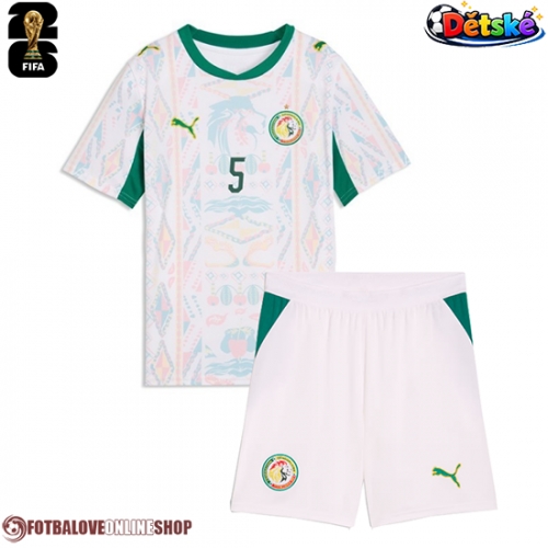 Senegal Idrissa Gueye #5 Domácí dres komplet pro Děti MS 2026 Krátkým Rukávem (+ Krátké kalhoty)