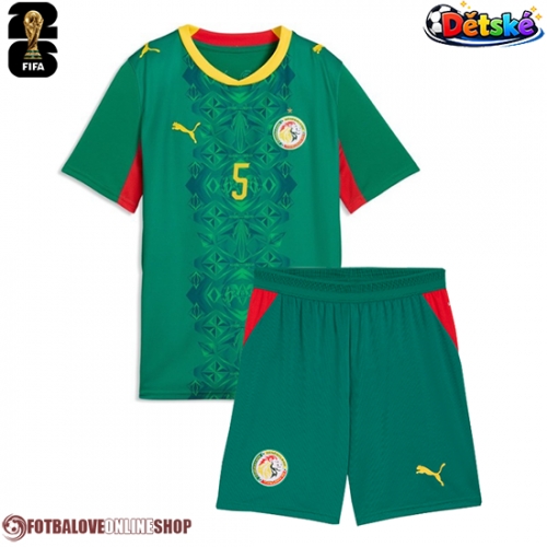 Senegal Idrissa Gueye #5 Venkovní dres komplet pro Děti MS 2026 Krátkým Rukávem (+ Krátké kalhoty)