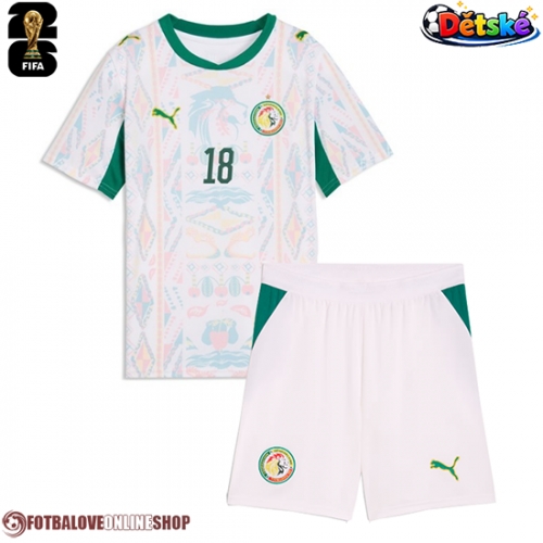 Senegal Ismaila Sarr #18 Domácí dres komplet pro Děti MS 2026 Krátkým Rukávem (+ Krátké kalhoty)
