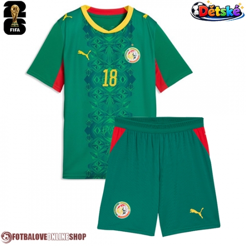 Senegal Ismaila Sarr #18 Venkovní dres komplet pro Děti MS 2026 Krátkým Rukávem (+ Krátké kalhoty)