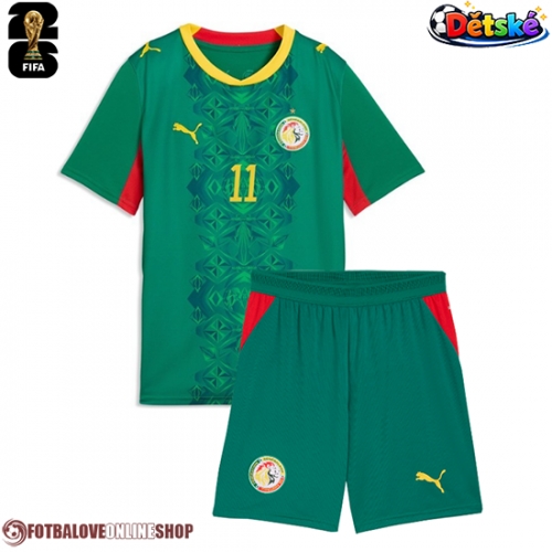 Senegal Nicolas Jackson #11 Venkovní dres komplet pro Děti MS 2026 Krátkým Rukávem (+ Krátké kalhoty)