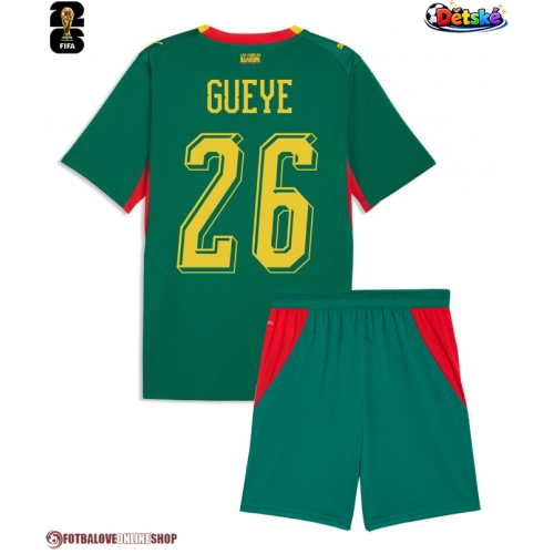 Senegal Pape Gueye #26 Venkovní dres komplet pro Děti MS 2026 Krátkým Rukávem (+ Krátké kalhoty)