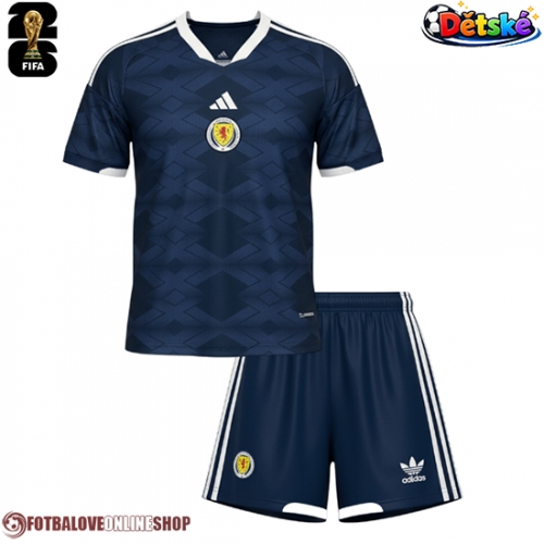 Skotsko Domácí dres komplet pro Děti MS 2026 Krátkým Rukávem (+ Krátké kalhoty)