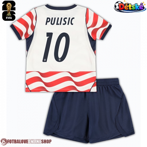 Spojené státy Christian Pulisic #10 Domácí dres komplet pro Děti MS 2026 Krátkým Rukávem (+ Krátké kalhoty)