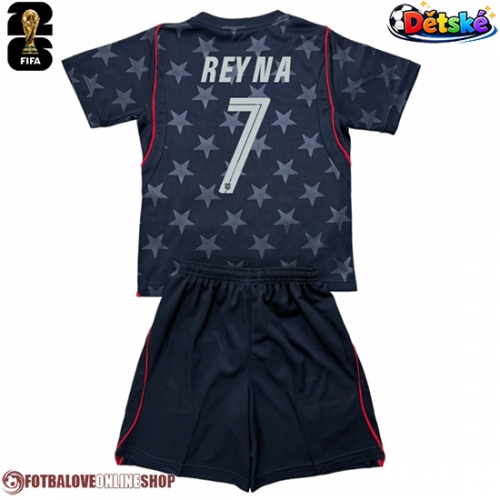 Spojené státy Giovanni Reyna #7 Venkovní dres komplet pro Děti MS 2026 Krátkým Rukávem (+ Krátké kalhoty)
