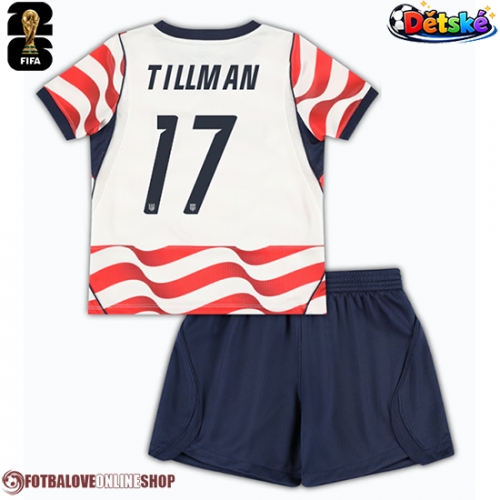Spojené státy Malik Tillman #17 Domácí dres komplet pro Děti MS 2026 Krátkým Rukávem (+ Krátké kalhoty)