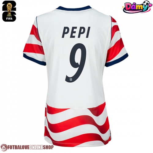 Spojené státy Ricardo Pepi #9 Domácí Dres pro Dámy MS 2026 Krátkým Rukávem