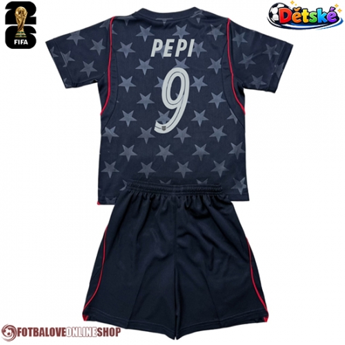 Spojené státy Ricardo Pepi #9 Venkovní dres komplet pro Děti MS 2026 Krátkým Rukávem (+ Krátké kalhoty)