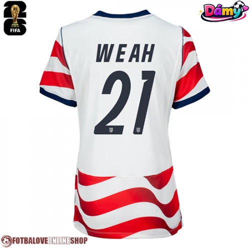 Spojené státy Timothy Weah #21 Domácí Dres pro Dámy MS 2026 Krátkým Rukávem