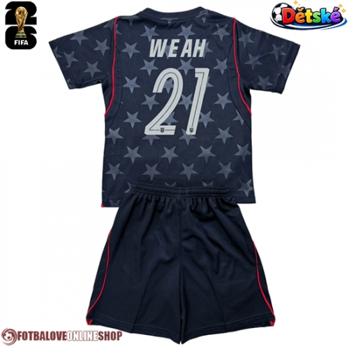 Spojené státy Timothy Weah #21 Venkovní dres komplet pro Děti MS 2026 Krátkým Rukávem (+ Krátké kalhoty)