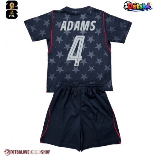 Spojené státy Tyler Adams #4 Venkovní dres komplet pro Děti MS 2026 Krátkým Rukávem (+ Krátké kalhoty)