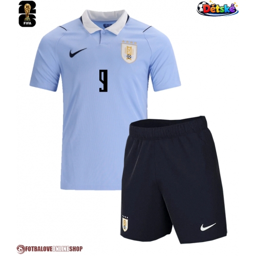 Uruguay Darwin Nunez #9 Domácí dres komplet pro Děti MS 2026 Krátkým Rukávem (+ Krátké kalhoty)