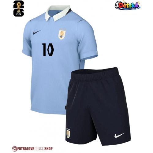 Uruguay Giorgian de Arrascaeta #10 Domácí dres komplet pro Děti MS 2026 Krátkým Rukávem (+ Krátké kalhoty)
