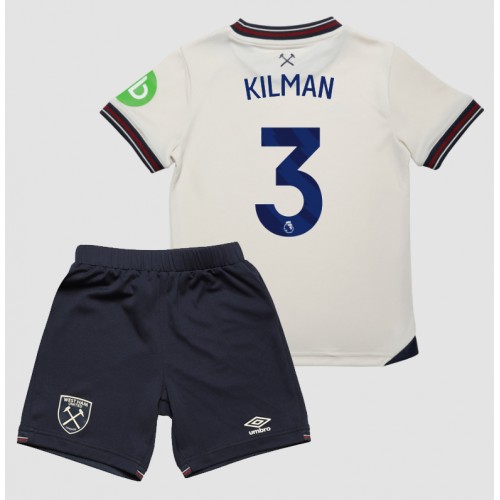 West Ham United Max Kilman #3 Venkovní dres komplet pro Děti 2025-26 Krátkým Rukávem (+ Krátké kalhoty)