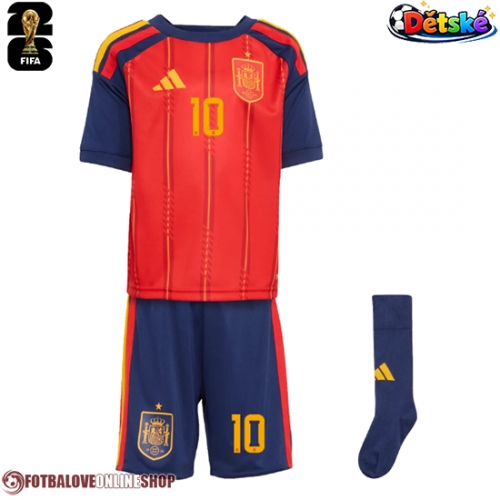 Španělsko Dani Olmo #10 Domácí dres komplet pro Děti MS 2026 Krátkým Rukávem (+ Krátké kalhoty)