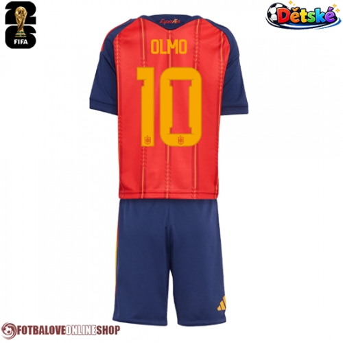 Španělsko Dani Olmo #10 Domácí dres komplet pro Děti MS 2026 Krátkým Rukávem (+ Krátké kalhoty)
