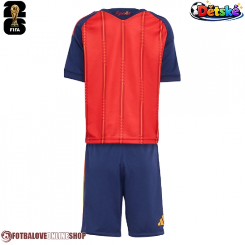 Španělsko Domácí dres komplet pro Děti MS 2026 Krátkým Rukávem (+ Krátké kalhoty)