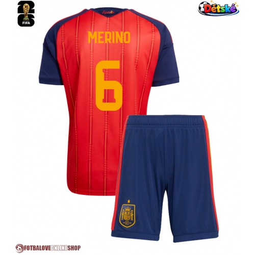Španělsko Mikel Merino #6 Domácí dres komplet pro Děti MS 2026 Krátkým Rukávem (+ Krátké kalhoty)
