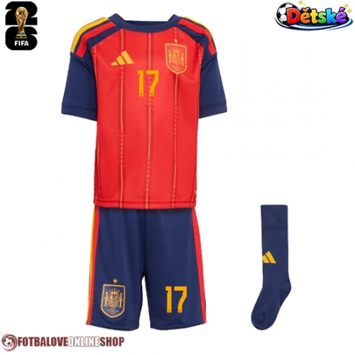 Španělsko Nico Williams #17 Domácí dres komplet pro Děti MS 2026 Krátkým Rukávem (+ Krátké kalhoty)