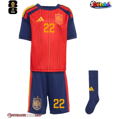 Španělsko Pau Cubarsi #22 Domácí dres komplet pro Děti MS 2026 Krátkým Rukávem (+ Krátké kalhoty)