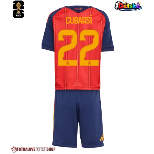 Španělsko Pau Cubarsi #22 Domácí dres komplet pro Děti MS 2026 Krátkým Rukávem (+ Krátké kalhoty)