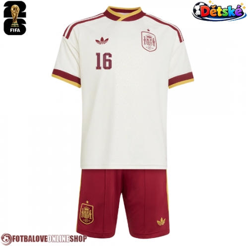 Španělsko Rodri Hernandez #16 Venkovní dres komplet pro Děti MS 2026 Krátkým Rukávem (+ Krátké kalhoty)