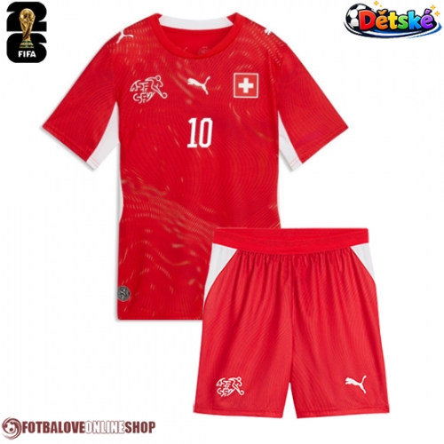 Švýcarsko Granit Xhaka #10 Domácí dres komplet pro Děti MS 2026 Krátkým Rukávem (+ Krátké kalhoty)