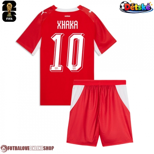 Švýcarsko Granit Xhaka #10 Domácí dres komplet pro Děti MS 2026 Krátkým Rukávem (+ Krátké kalhoty)