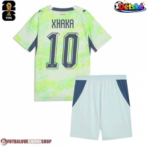 Švýcarsko Granit Xhaka #10 Venkovní dres komplet pro Děti MS 2026 Krátkým Rukávem (+ Krátké kalhoty)
