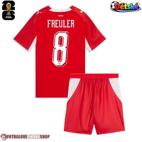 Švýcarsko Remo Freuler #8 Domácí dres komplet pro Děti MS 2026 Krátkým Rukávem (+ Krátké kalhoty)