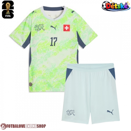 Švýcarsko Ruben Vargas #17 Venkovní dres komplet pro Děti MS 2026 Krátkým Rukávem (+ Krátké kalhoty)
